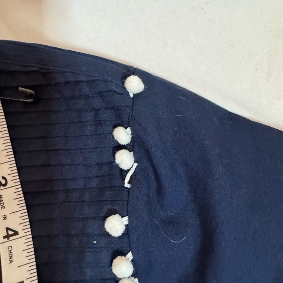 crown & ivy Navy Embroidered Peasant Blouse - Picture 8 of 8